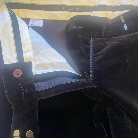 THEORY Velvet Bootcut Flare Pants in Dark Brown - Picture 2 of 12